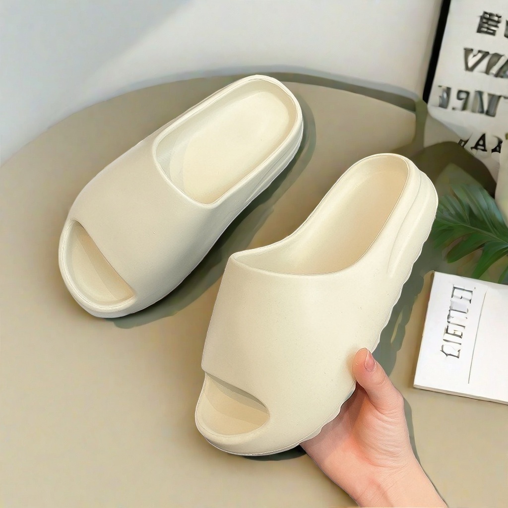 BessMirabelle66 รองเท้าแตะ EVA แบบสวม นิ่ม ใส่ใบ้าน รองเท้าเพื่อสุขภาพ พื้นหนา กันลื่น สำหรับผู้หญิงและผู้ชาย 91003