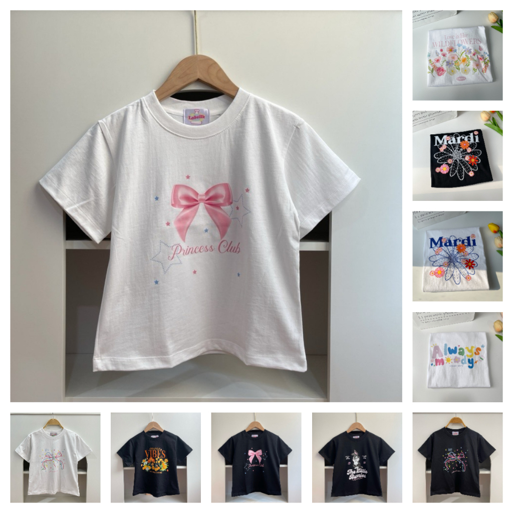 [ส่งจากโรงงาน]ออก24ชั่วโมง OOOK |  “Baby Tee“ (Lab)  รวมลายเสื้อครอปทรงพอดีตัวเนื้อผ้า cotton 100%