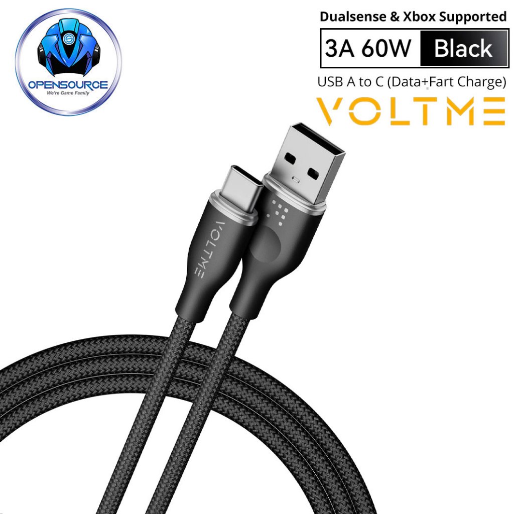 [พร้อมส่ง]VOLTME: สาย USB A to C สำหรับ PS5 และ XBOX ประกันศูนย์2ปี (Data + Fast Charge 60w PD) Powe