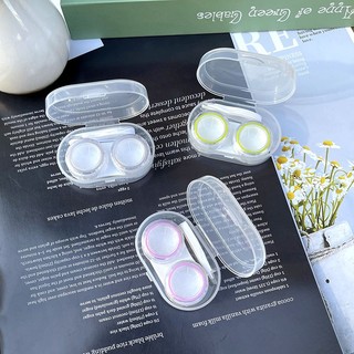 Midroo เรียบง่ายแล กล่องเลนส์สีแฟชั่น Candy Color lens case สีส้ม กล่องเลนส์แบบพกพา กล่องคอนแทคเลนส์ สีสุ่ม-1pc
