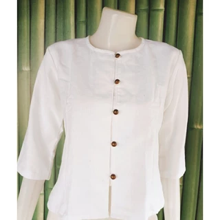 #เสื้อผ้าฝ้าย *คอกลม*กระดุมหน้า5เม็ด