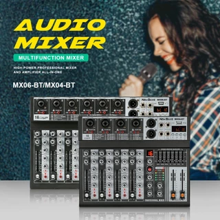 NEW BAXS เครื่องผสมเสียง เครื่องผสมมืออาชีพ มิกเซอร์ 4/6 ช่อง MX06-BT/MX04-BTเครื่องผสมสัญญาณ EQ ผล 99 DSP สัญญาณ USB