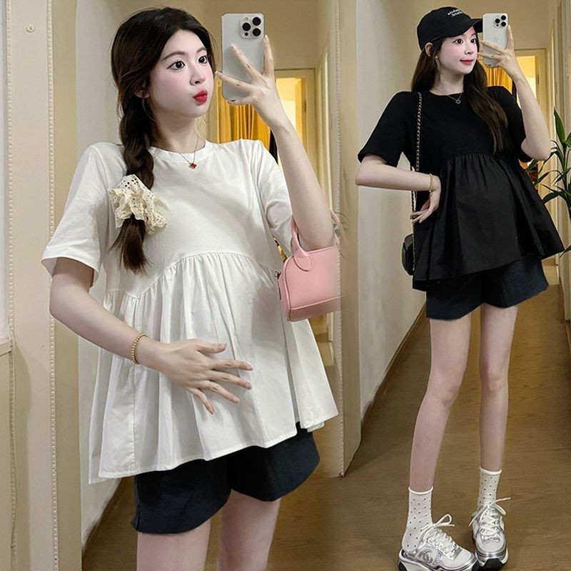 ✨🍑ชุดหมี ชุดคลุมท้องน่ารักๆ เสื้อ+กางเกงเลกกิ้ง ผ้านุ่ม ใส่เที่ยวทำงานได้ ชุดคลุมท้องแฟชั่น⭐️สีดำ/สีเทา - รูปที่ 3