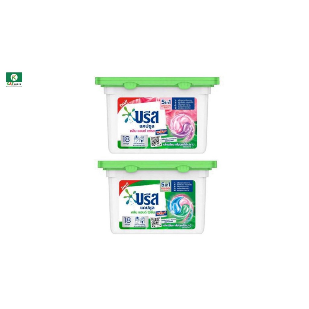 บรีสแคปซูล ซักผ้า คลีน & เฟรช พลัส 189 กรัม Breeze Capsule Tub Clean & Fresh Plus 189 g.