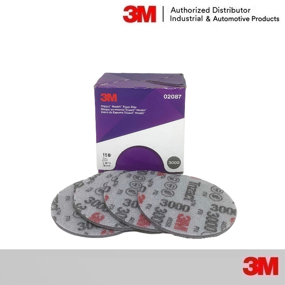 3M กระดาษทรายไตรแซ๊ค 3 นิ้ว (15แผ่น) เบอร์ 3000 ขัดไฟหน้ารถยนต์ 3M 02087