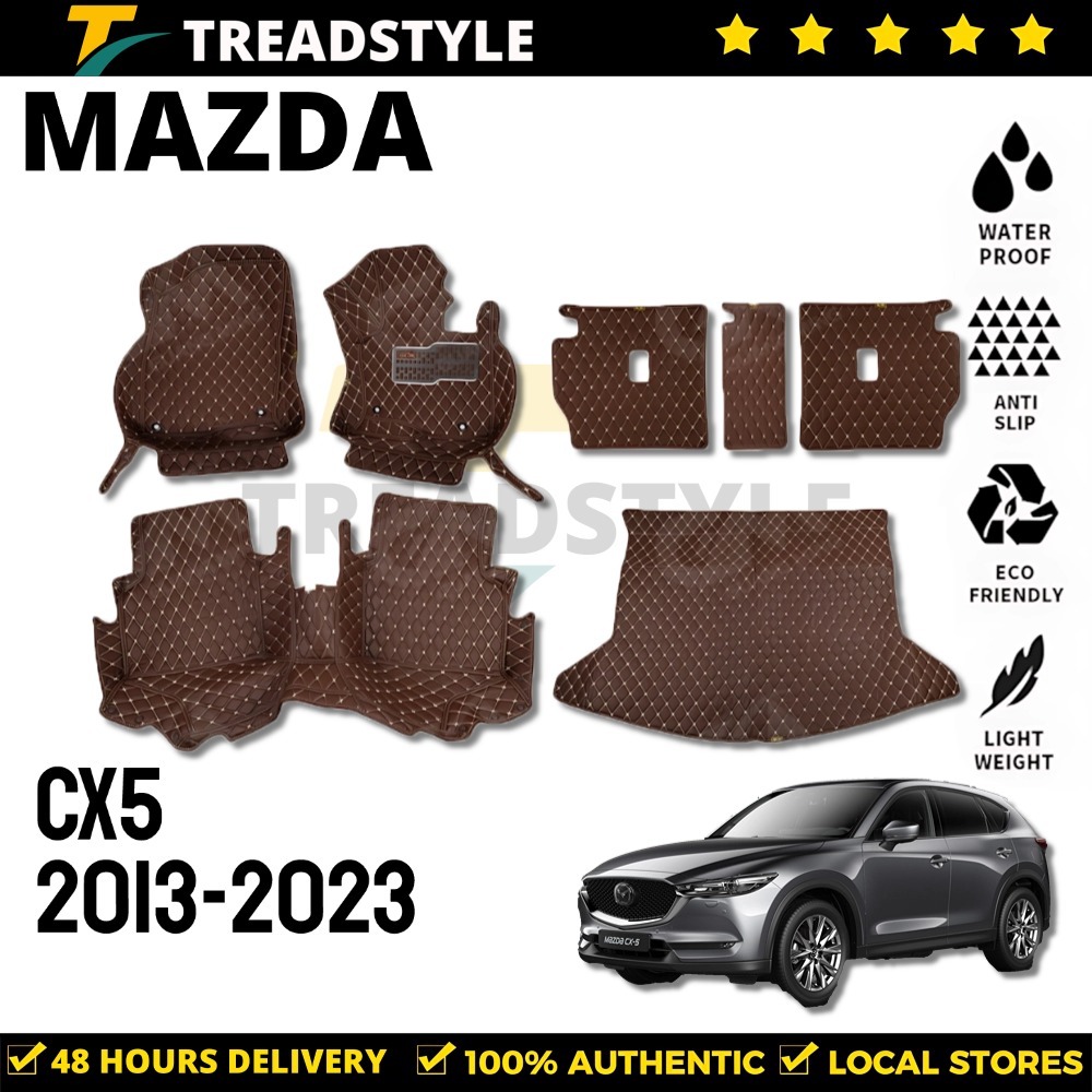 6D พรมรถยนต์ MAZDA CX5 เต็มคันพรมหนัง พรม มาสด้า CX - 5 พรมในรถยนต์ พรมรถพรมรถยนต์ พรมปูพื้นรถยนต สั่งตัดตรงรุ่น