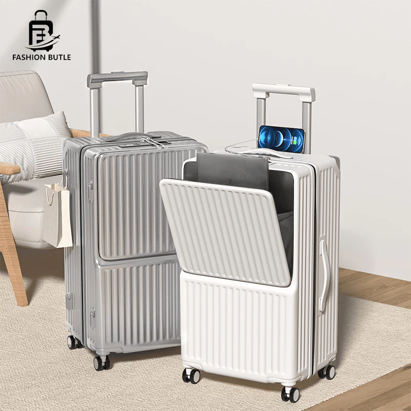 FASHION BUTLE กระเป๋าเดินทาง เปิดด้านหน้า 20/24/26นิ้ว | ด้วยการชาร์จ USB/TSA ศุลกากรล็อค / ล้อสากล suitcase luggage
