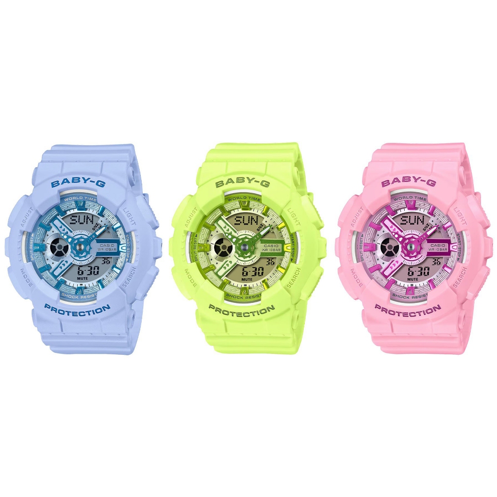 Casio Baby-G นาฬิกาข้อมือผู้หญิง สายเรซิน รุ่น BA-110YK(BA-110YK-4A,BA-110YK-3A,BA-110YK-2A)
