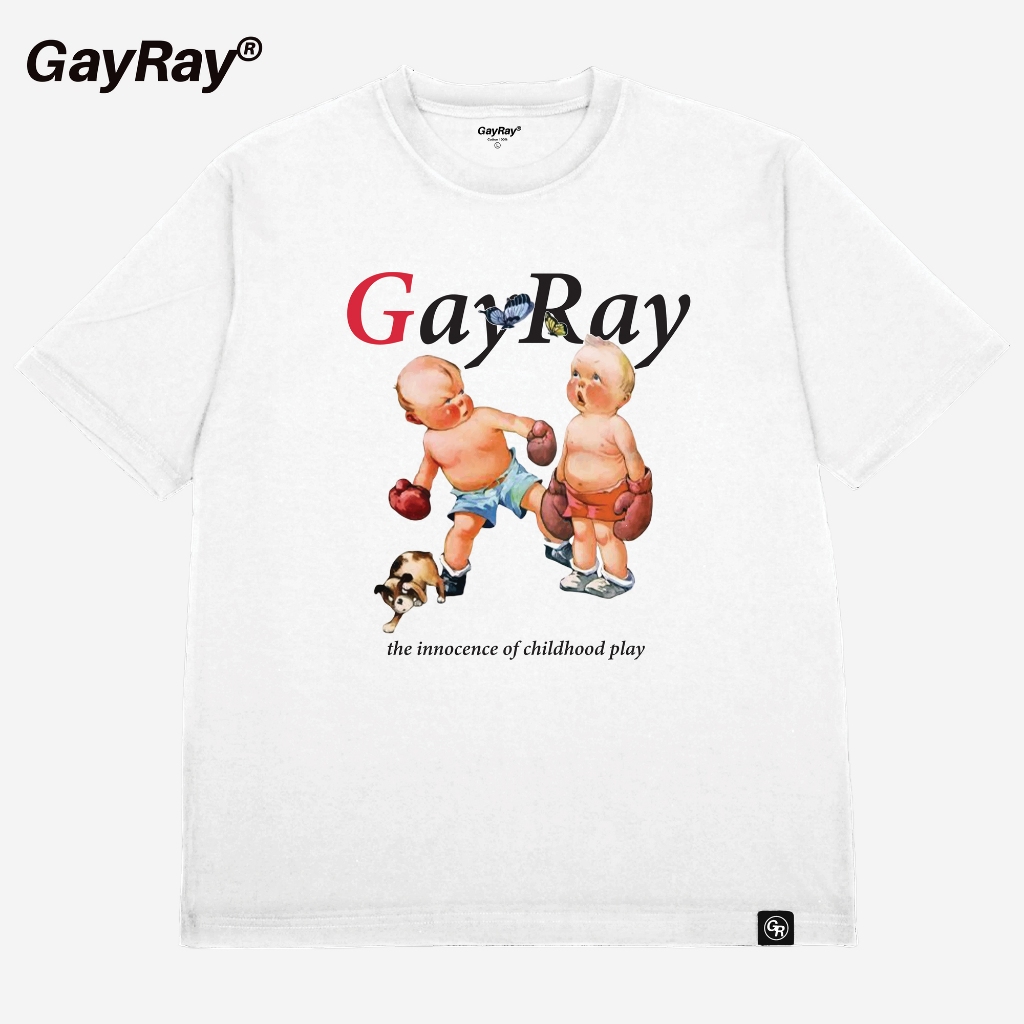 GayRay ⎰LITTLE CHAMP⎱ เสื้อยืดโอเวอร์ไซส์ Cotton 100% นุ่่ม ใส่สบาย