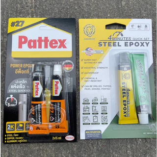[ของแท้‼️] กาวปะเหล็ก ยี่ห้อ Pattex / หัวสิงห์ สีเหล็ก กาวอีพ็อกซี่กาวติดทุกอย่าง แห้งเร็ว ติดเหล็ก ไม้ แก้ว กันน้ำ