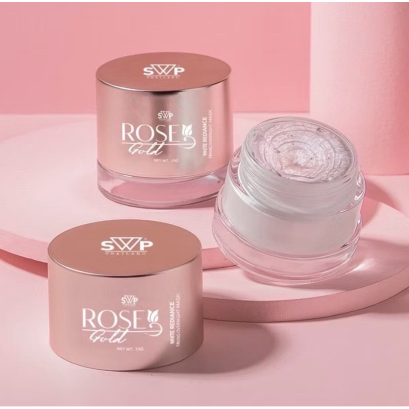 มาร์กหน้าโรสโกลด์  SWP ROSE GOLD  มาร์กกุหลาบทองคำ แก้หน้าหมอง ฝ้ากระ ใช้ทาก่อนนอน ส่งฟรี ของแท้100%