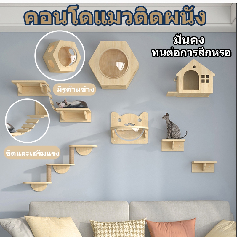 😸COD😸หลุมแมว กล่องแมวติดผนัง คอนโดแมวติดผนัง อะไหล่คอนโดแมว มินิมอล แข็งแรงทนทาน ส่วนผสมที่ลงตัว