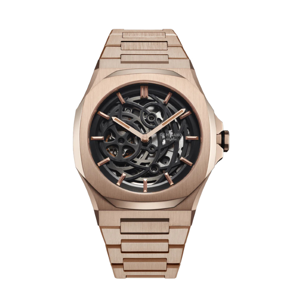 D1 Milano D1-SKBJ12 Skeleton Rose Gold gents Men watch 42 mm.