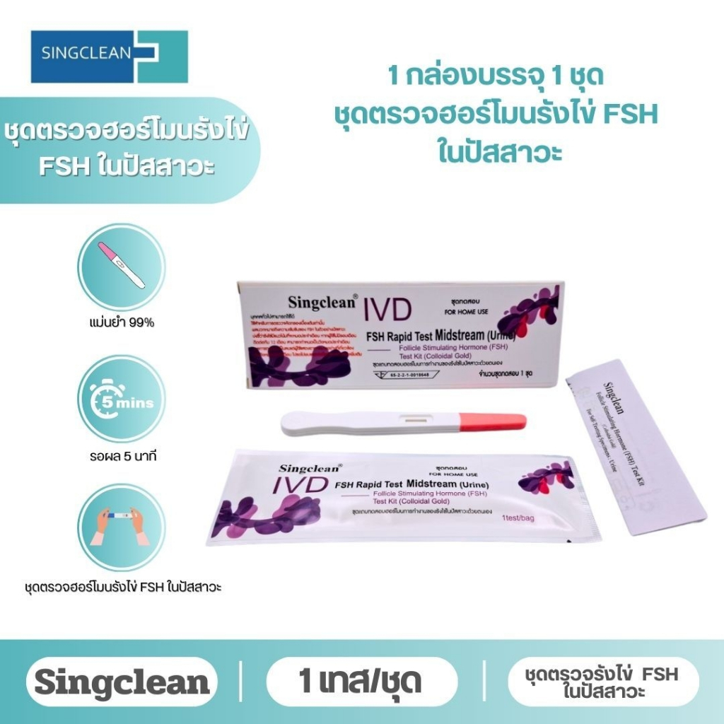 ชุดทดสอบสุขภาพรังไข่ของผู้หญิงการทดสอบความสามารถในการตั้งครรภ์ FSH ในปัสสาวะ แบบปากกา (เซ็ต 1เทส,3เทส,5เทส) พร้อมส่ง