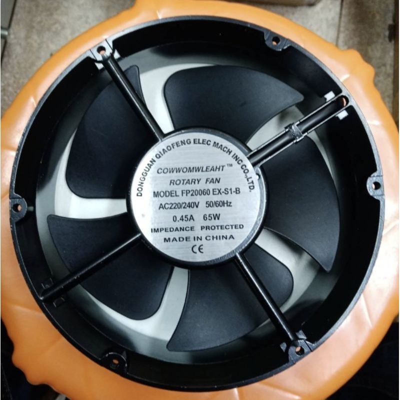 พัดลมระบายอากาศ 8 นิ้ว (แบบกลม)220-240 VAC. ROTARY. FAN  MODEL FP 20060 EX-S1-B. 220-240 VAC 50/60 H