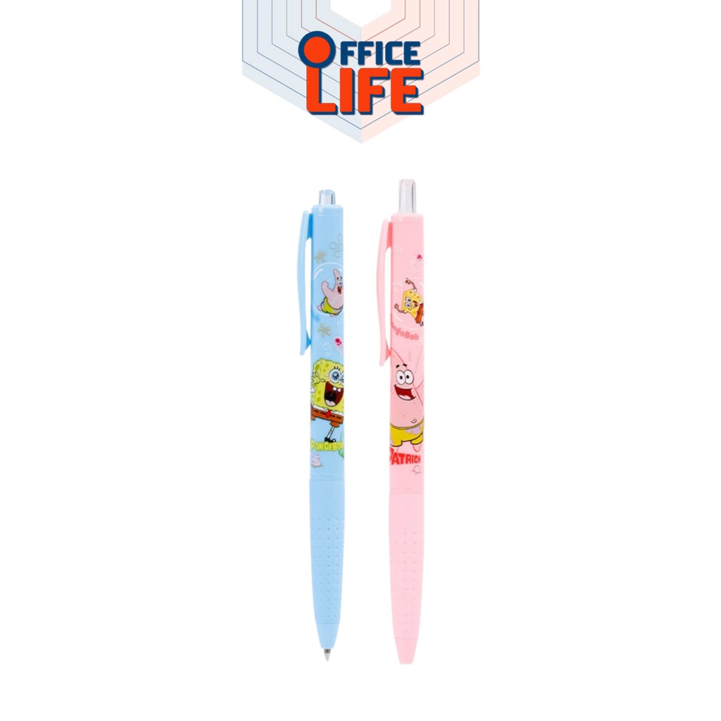 Deli (เดลิ) ปากกาลูกลื่น ปากกา รุ่น DL-Q63-BL หมึกน้ำเงิน ขนาดหัว 0.7 mm. ลาย spongebob ( 1 ด้าม / คละสี )
