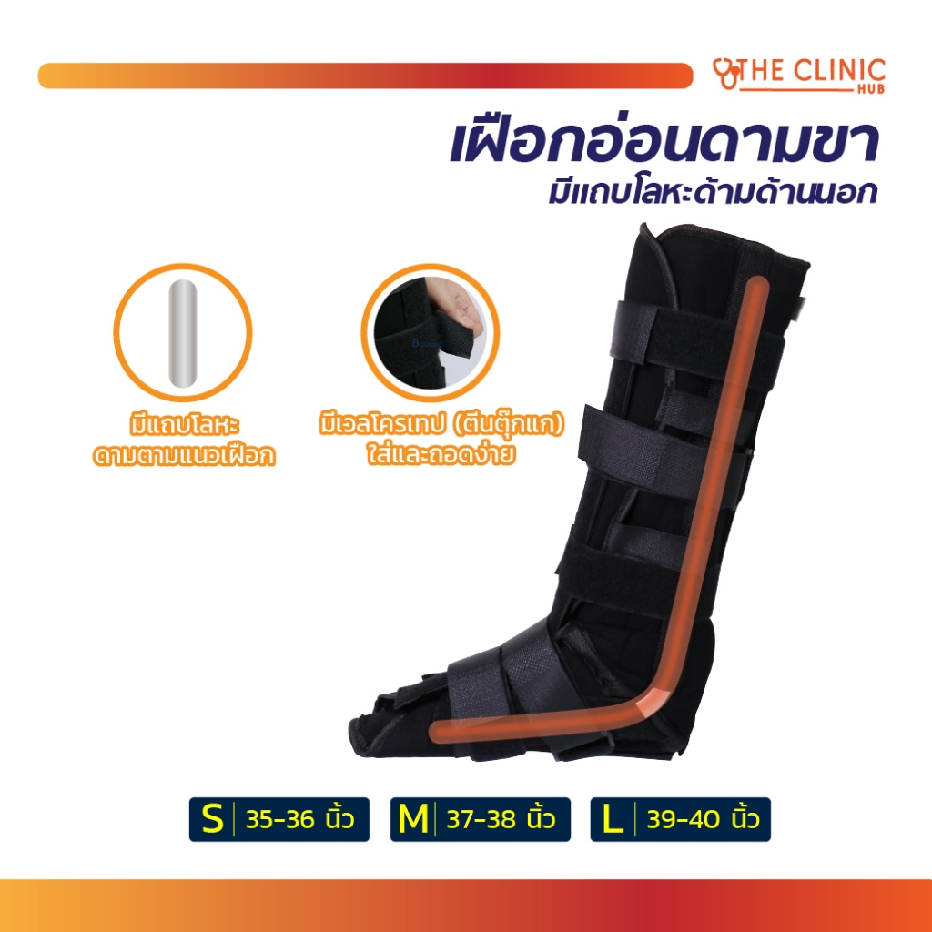 เฝือกอ่อนดามขาแกนรอบ ยึดกระดูกที่หัก สวมใส่สบาย กระชับ ไม่ระคายเคือง !!! [ CLINIC HUB ]