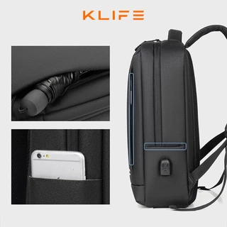 กระเป๋าเป้โน๊ตบุ๊ค กระเป๋าเป้สะพายหลัง KLIFE Laptop Backpack มีที่ชาร์จแบต กันน้ำ รับน้ำหนักได้เยอะ
