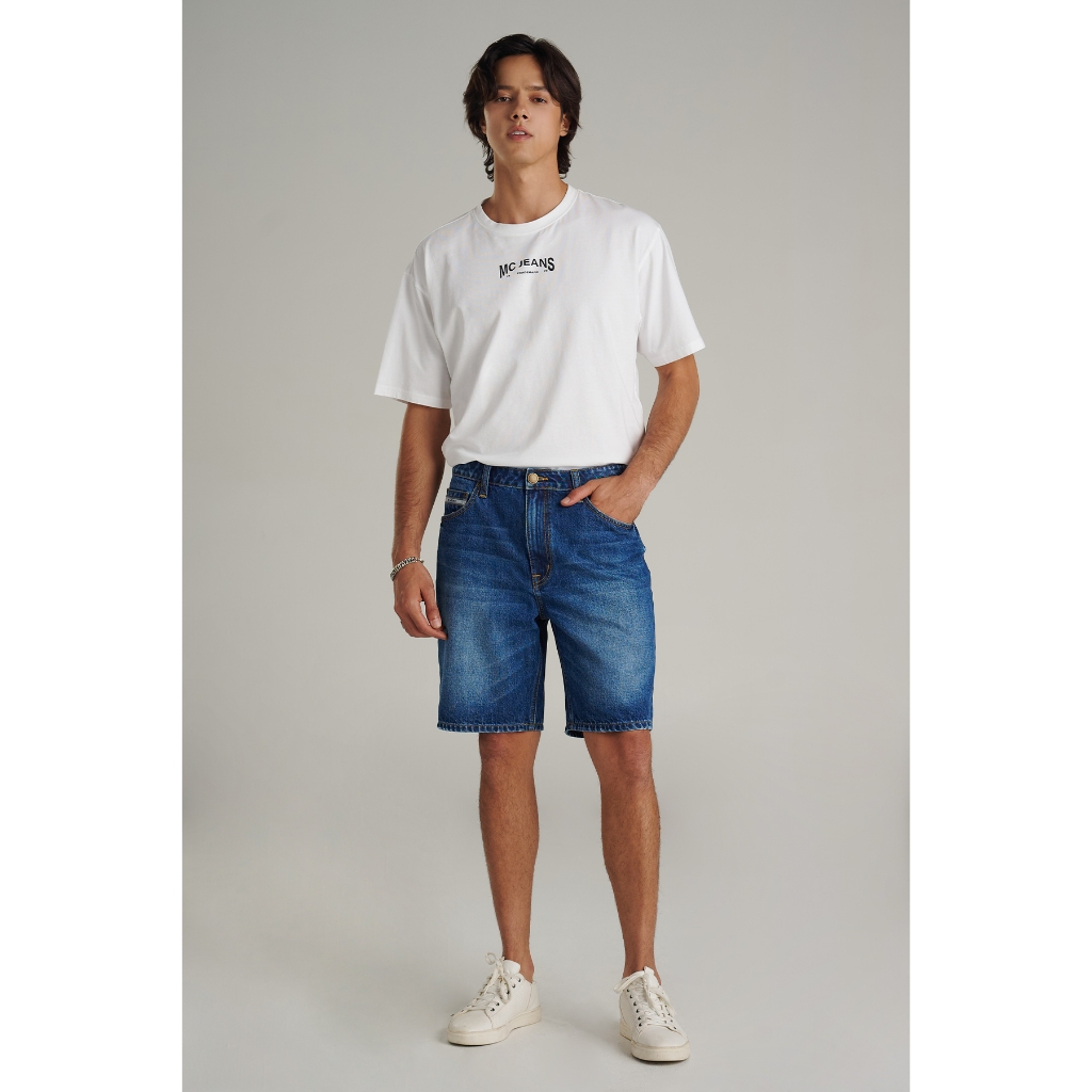 Mc jeans กางเกงยีนส์ขาสั้น ผู้ชาย เอวกลาง MAJZ085