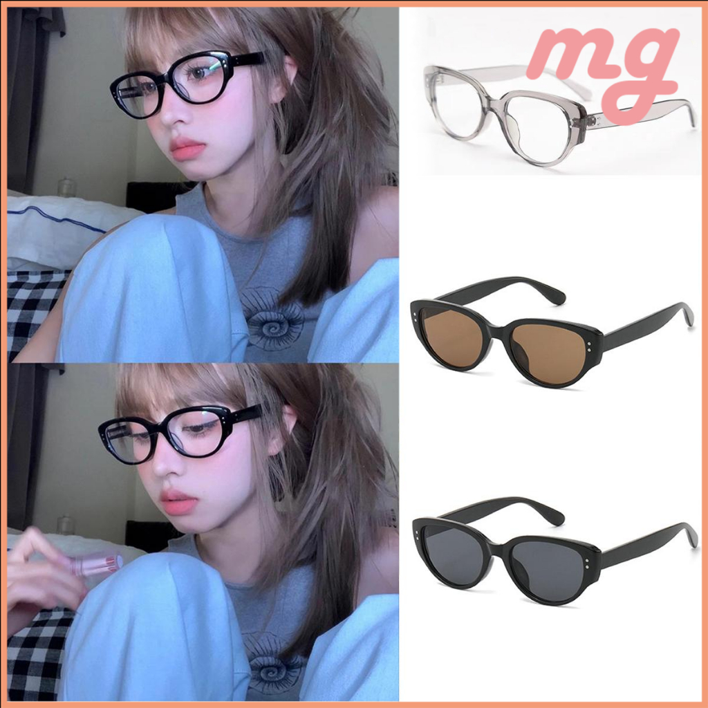 [จัดส่งจากกรุงเทพ]แฟชั่นเกาหลีแว่นตา ย้อนยุคกรอบใส ป้องกันแสงสีฟ้า ไล่โทนสี ขนาดใหญ่เครื่องประดับแฟชั่นแว่นกันแดดUnisex