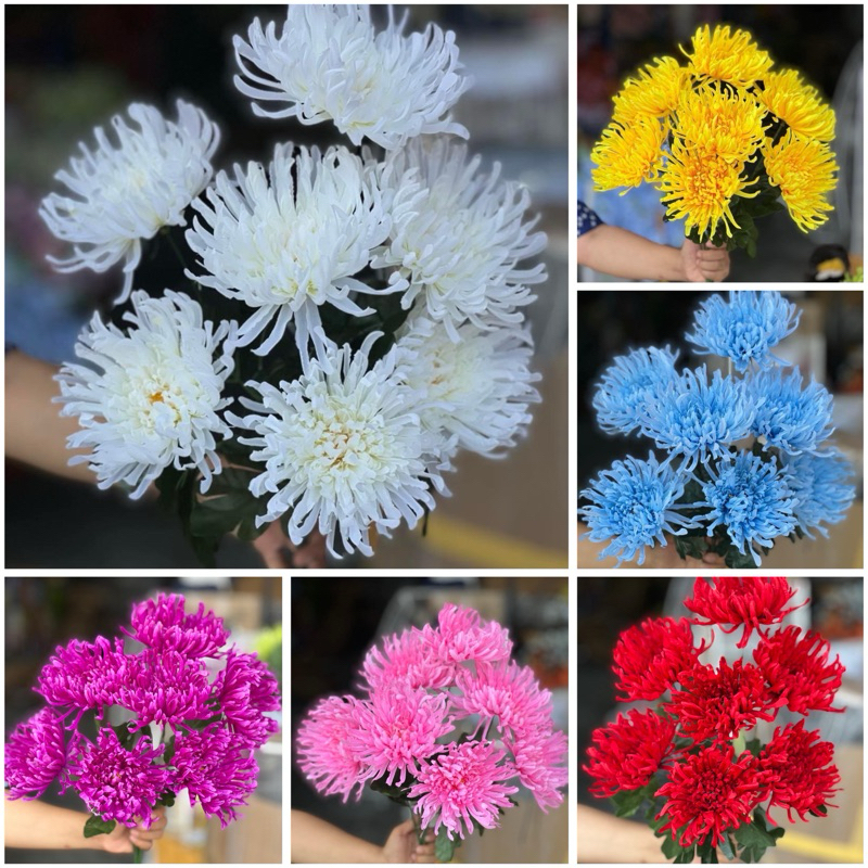 ดอกไม้ปลอม ดอกเบญจมาศรุ่น7ดอก