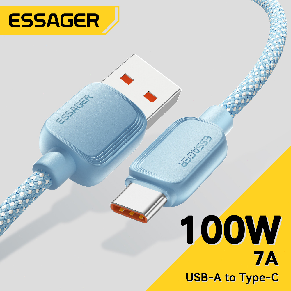 Essager 100W 7A สาย USB to Type C ชาร์จเร็ว ส่งข้อมูล 480Mbps สายเคเบิล A ถึง C