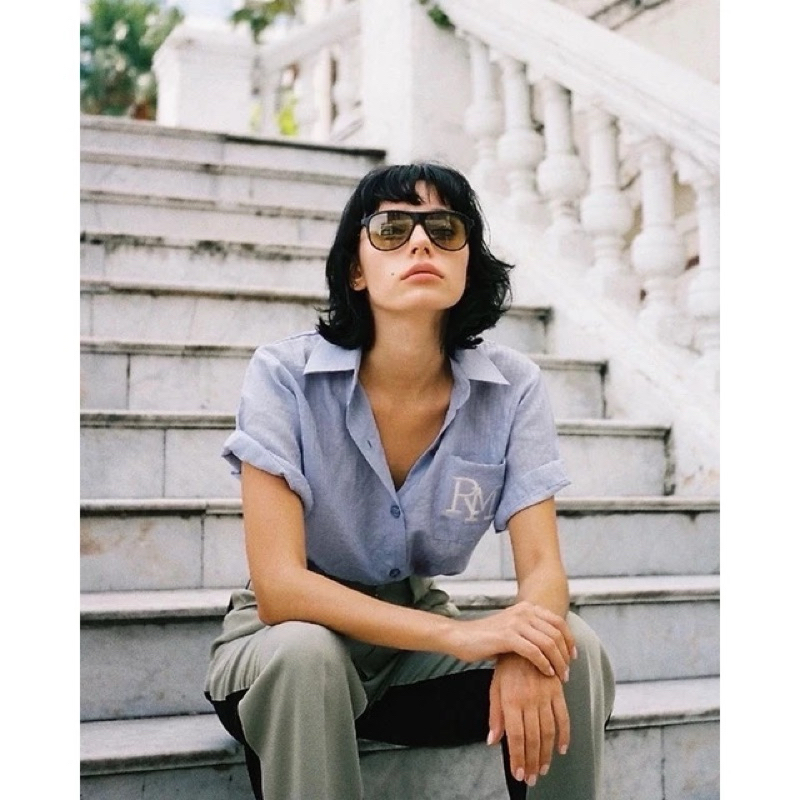 ส่งต่อเสื้อ RALLY RM IVY SHIRT - เชิ้ตปักโลโก้ RM (สี Baby Blue) มี New/used