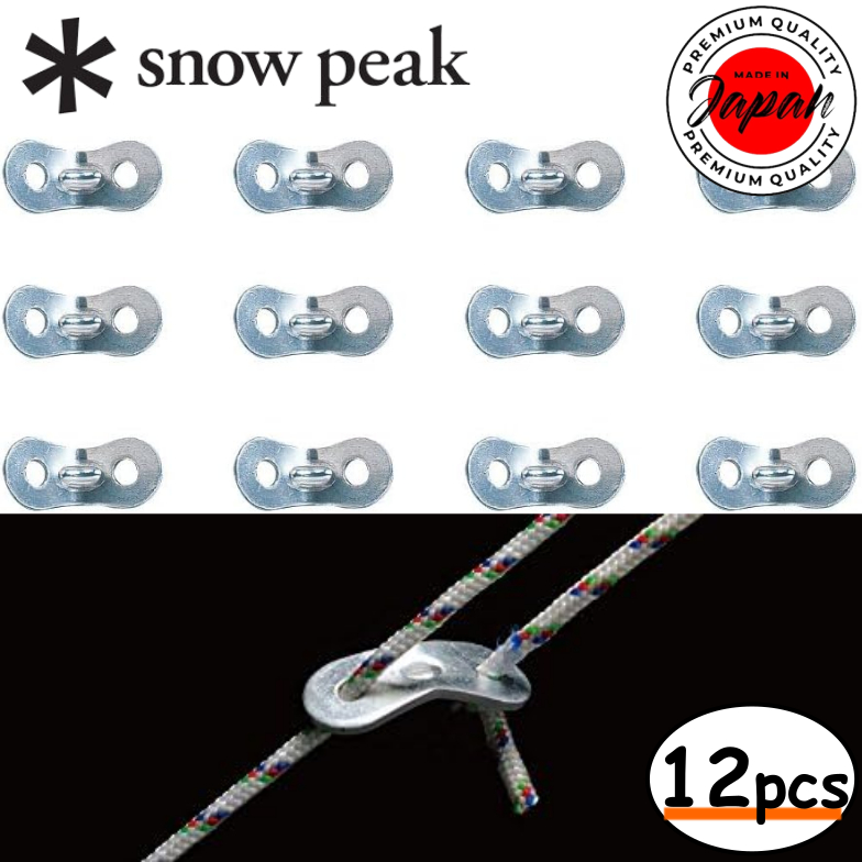 Snow Peak R-038-1 อลูมิเนียมเชือก Tensioner ชุด 12 ชิ้น (Alumi Jizai) เต็นท์ผ้าใบกันน้ําตั้งแคมป์ปิ้