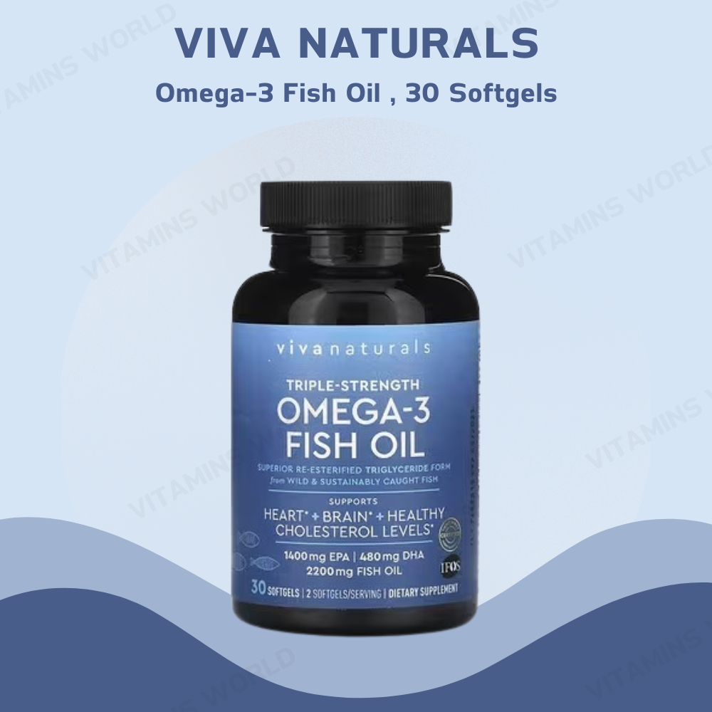 Viva Naturals, Omega-3 Fish Oil, Triple Strength, 1,100 mg, 30 Softgels (V.3301)