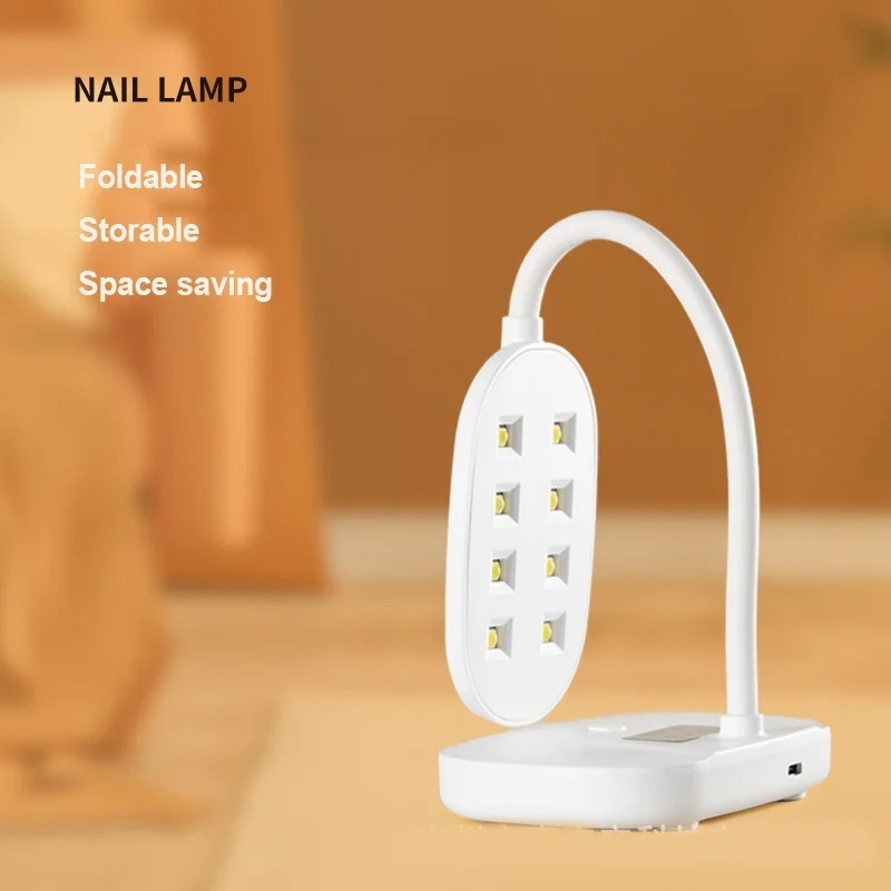 LootaanJ3พับเดสก์ท็อปเล็บแบบพกพา USB UV Gel Curing Lamp 8LED เดสก์ท็อปเล็บปลอมเล็บกาว Fast แห้ง - รูปที่ 2