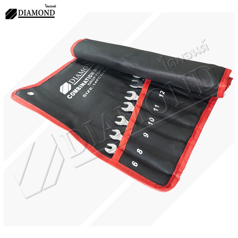 Diamond ประแจแหวนข้างปากตาย ชุดประแจแหวนข้างปากตาย ชุดประแจ ประแจ ขนาด 6-24mm 14ตัว/ชุด - 2