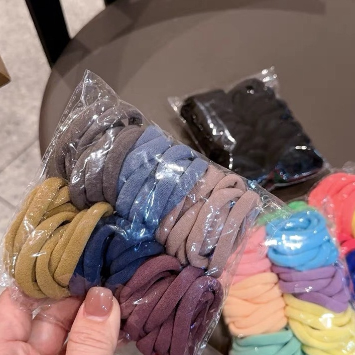 Fashion 100 ชิ้น คละสี ยางรัดผมเกาหลี ยางมัดผม ยืดหยุ่นสูง หลากสี พร้อมส่งจากไทย Q-199