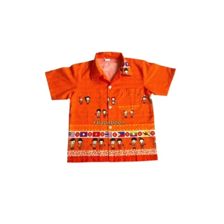เสื้ออาเซียนเด็ก เสื้อเด็กลายอาเซียน เสื้อเชิ้ตเด็กคอปกลายอาเซียน ใส่ไปโรงเรียน อก27-36 นิ้ว เด็กเล็ก เด็กโต ใส่ได้