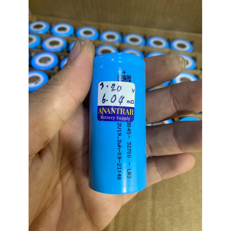 แบต LiFePo4 32700 3.2V🔋 6000mAh ถ่านชาร์จ แบตใหม่ แบตลิเธียม แบตเตอรี่ ลิเธี่ยม 6Ah ถ่าน ค่าโอห์ม 5-