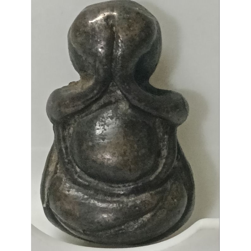 พระปิดตาหลวงพ่อทาเนื้อสัมฤทธิ์แก่ทองพุทธคุณเมตตามหานิยมพิมพ์หายากหลังมีจากหลวงพ่อ