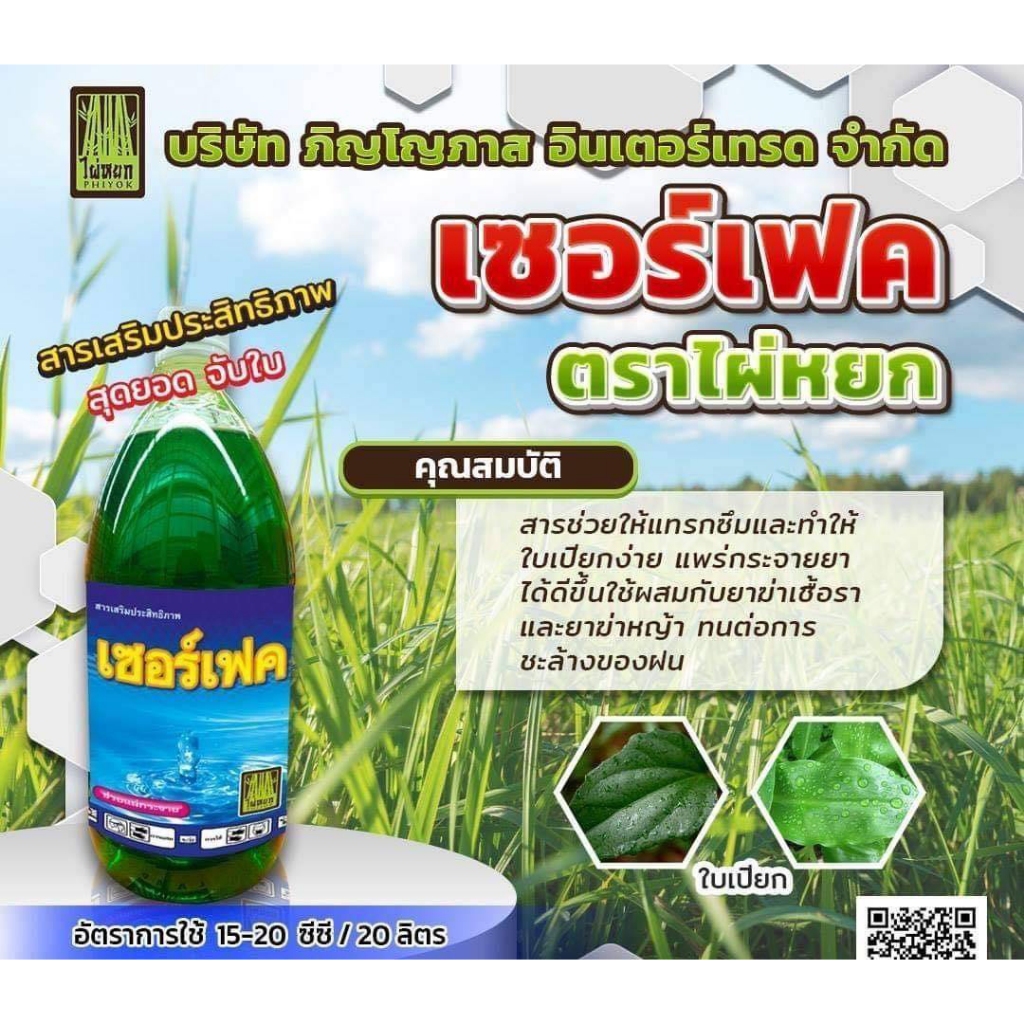 เซอร์เฟค ขนาด 1 ลิตร  สารจับใบ ดูดซึม แทรกซึม แพร่กระจายได้ดีขึ้น สารจับใบเอฟอส จับใบแอ็ปซ๋า จับใบ
