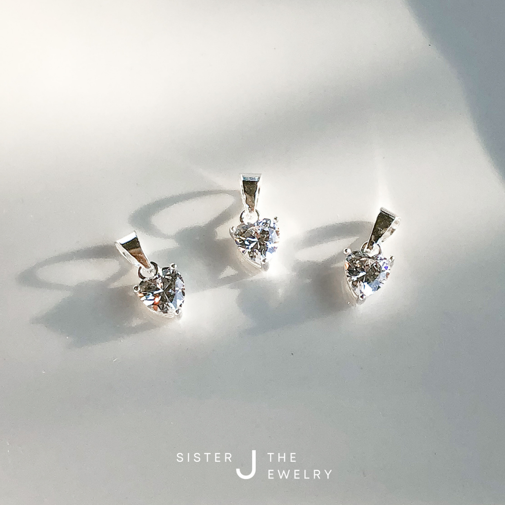 Pretty Heart Pendant (เฉพาะจี้) | silver925 | จี้เพชรหัวใจเงินแท้ ขนาด 6 mm | Sister J