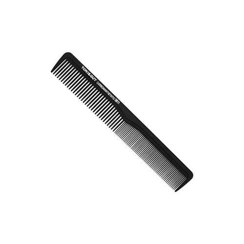 TONI&GUY หวีรองตัดผม 2 ด้าน สำหรับช่างตัดผม รุ่น Carbon Antistatic Comb 0811 สีดำ (14644)