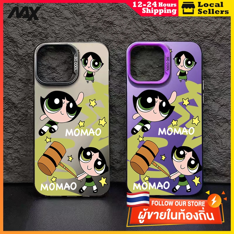 MAX ส่งจากไทย กรณีโทรศัพท์มือถือซิลิโคนหรูหรา พาวเวอร์พัฟฟ์เกิร์ลfor IPhone 8 6 7Plus 13 12 14 15 11 Pro MAX X XR 6S