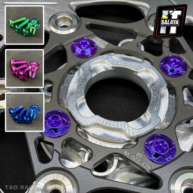 น็อตจานหัวแบนไทเทเนี่ยมแท้ ช่างอิฐศาลายา m8x20/m8x25 น็อตจานไทเทเนี่ยม น็อตจานเบรคไทเทเนี่ยม