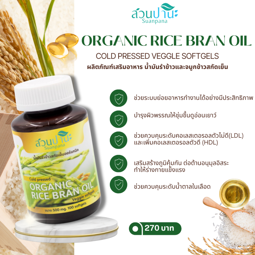 Pharmahof RICE BO น้ำมันรำข้าว สกัดเย็น 100% 60 แคปซูล Hof RICE BO [897]