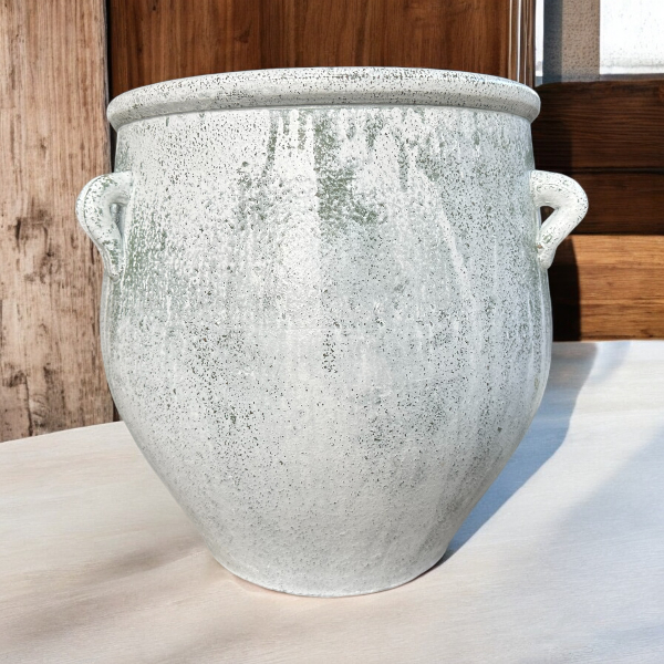 Flowerpot กระถางดินเผาทรงโอ่ง  วินเทจสไตล์ มีหู 3 หู ขนาด 40 x 38 cm. ราคา ถูกที่สุด ดีลบีเคเค แกลเลอรีภาพที่ 6