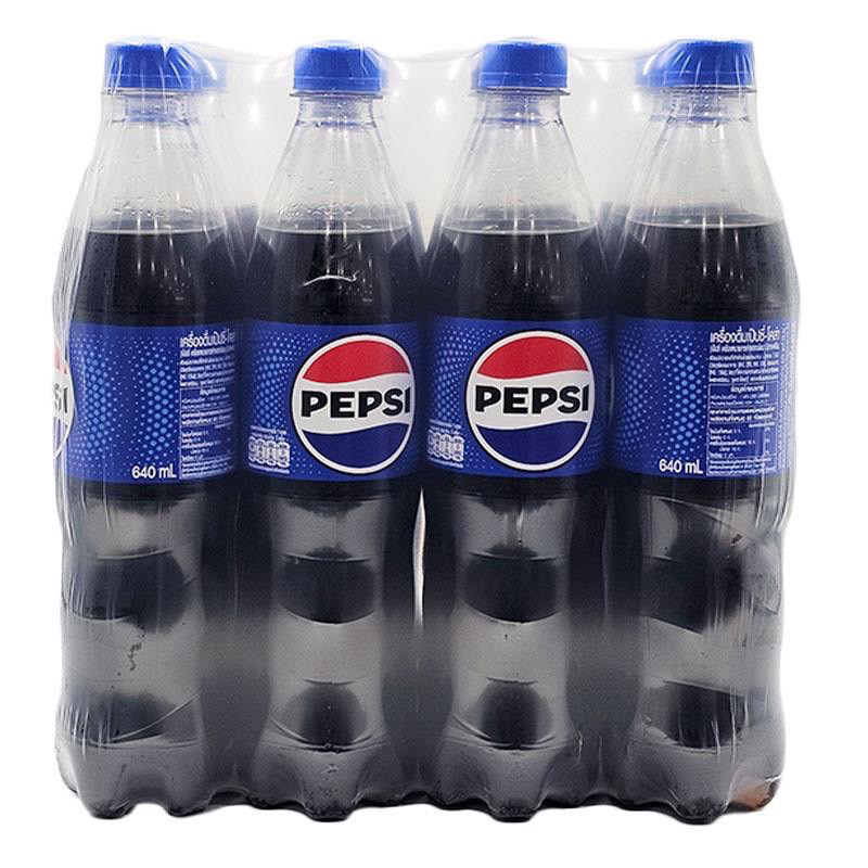 Pepsi เป๊ปซี่ น้ำอัดลม รสออริจินัล ขนาด 640 มล. x 12 ขวด