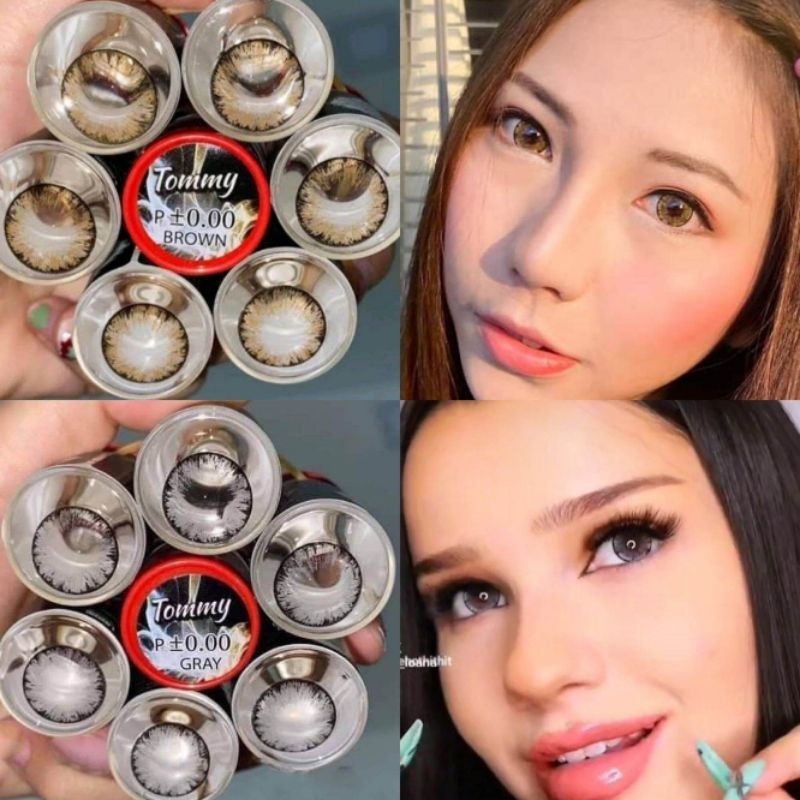 คอนแทคเลนส์ เกล็ดน้ำแข็ง รุ่น Tommy สีเทา/ตาล/ดำ/ฟ้า Gray/Brown/Black/Blue สายตาปกติ (0.00)