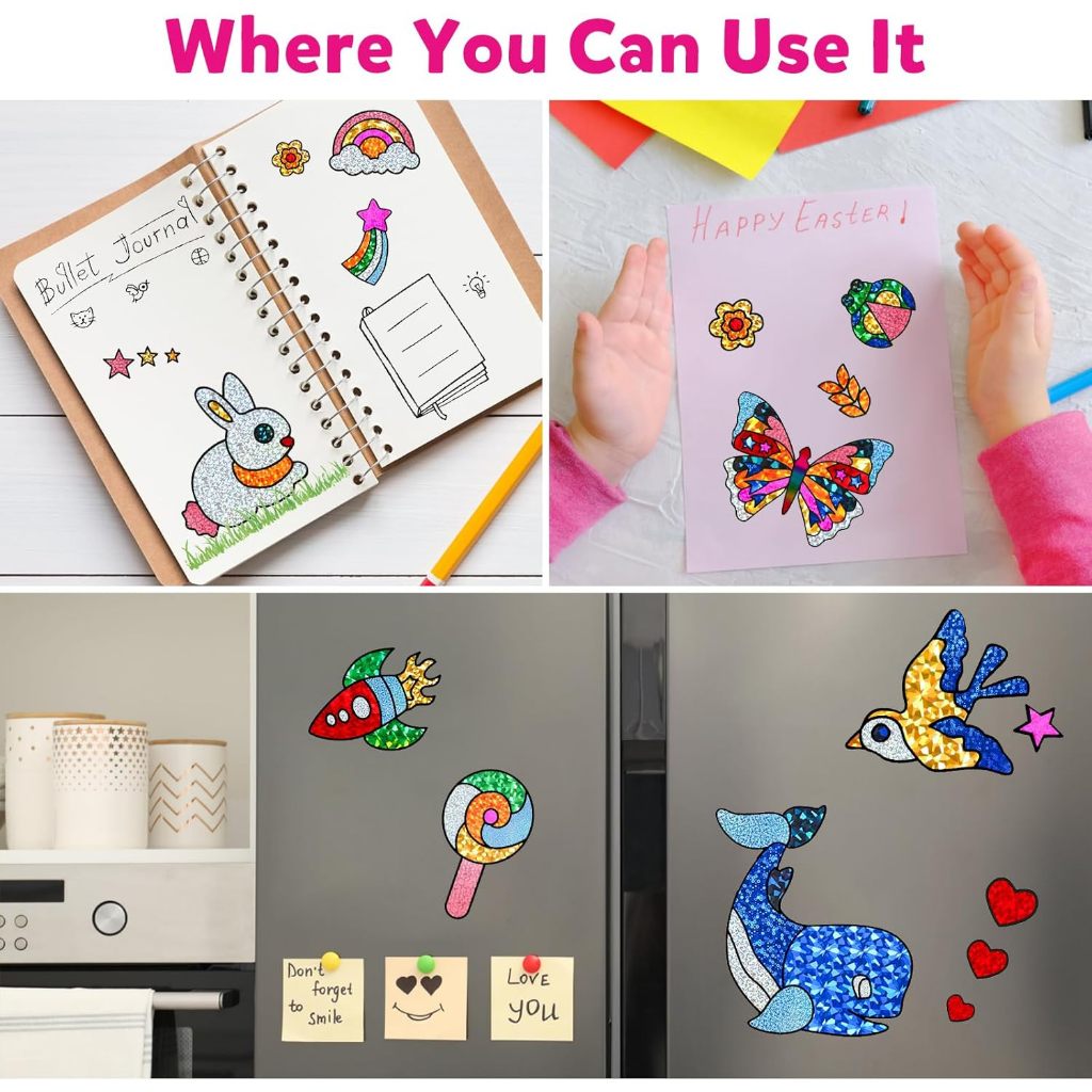 พร้อมส่ง🚀 DIY Sticky Art ของเล่นเสริมพัฒนาการ สติ๊กเกอร์วิเศษแปะลาย ศิลปะ แปะลาย ชุดทำสติ๊กเกอร์ - รูปที่ 3