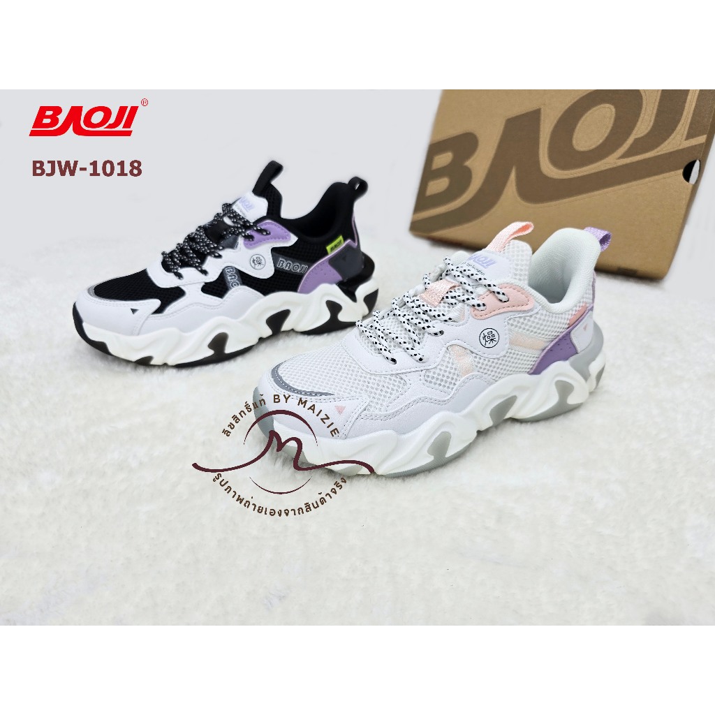 **BAOJI** [ลิขสิทธิ์แท้ ตัวแทนขายเอง] (BJW-1018) รองเท้าผ้าลำลอง มียางกันลื่นเอ็นแก้ว *ผู้หญิง* ส้นสูง 5 ซม.