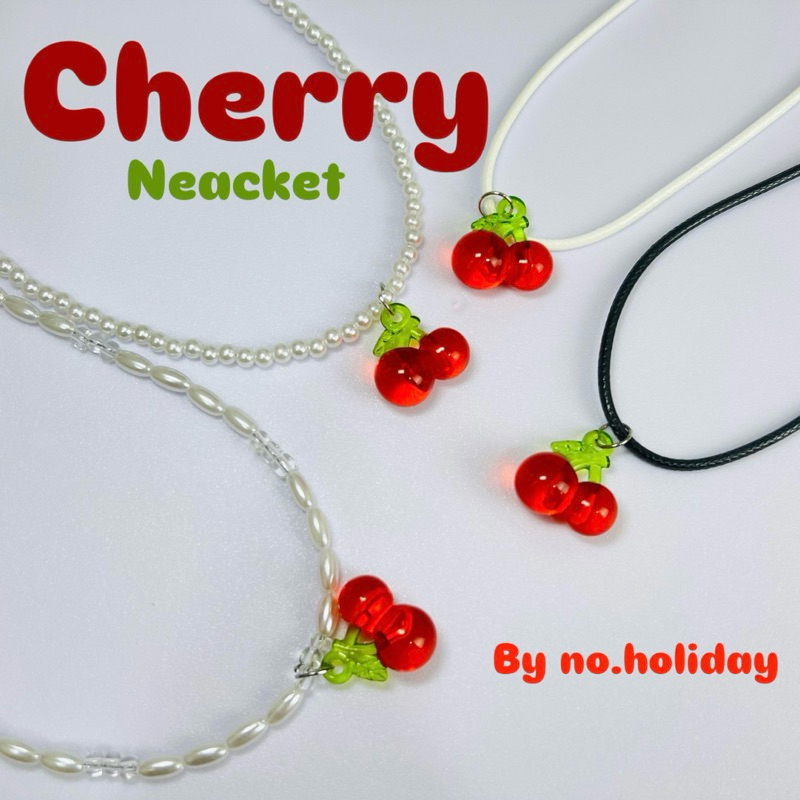 Chery Neacket สร้อยคอลูกปัดเชอรี่ พร้อมส่งทุกวัน Handmade by no.holiday
