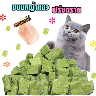 MI ขนมหญ้าแมว ฟรีซดราย ผลิตจากต้นอ่อนข้าวสาลี ผสมอกไก่ Catnip