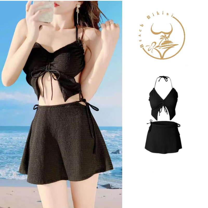 ส่งไวจากไทย sexy bikini บิกินี่ บิกินี่ชุด 3 ชิ้น เสื้อโชว์หลัง ผูกคอ สไตล์เซ็กซี่