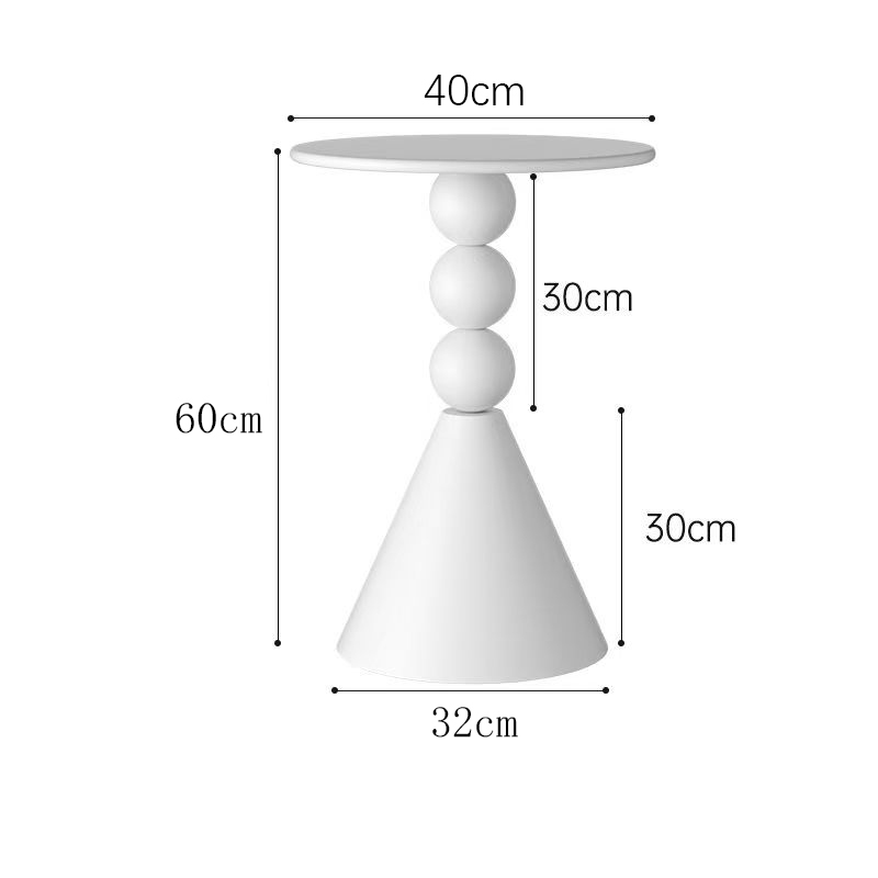 🌸🌸โต๊ะกลมขนาดเล็กโต๊ะกาแฟเหล็ก สไตล์ครีม ห้องนั่งเล่น, ระเบียงโต๊ะกาแฟสร้างสรรค์สีขาว / ดำ - รูปที่ 5